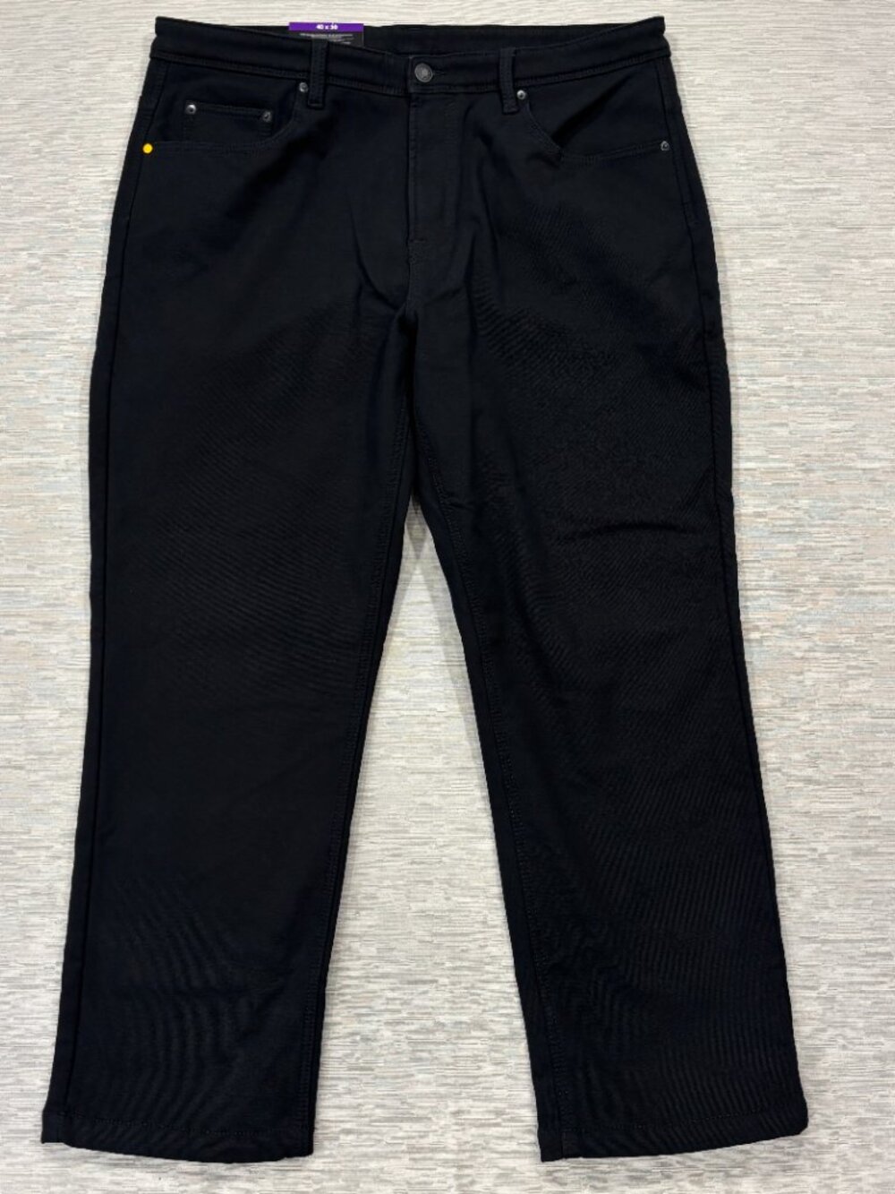CAT Caterpillar Work Pants Mens 40 x 30 Black Canvas Fleece Lined Insulated - Picture 2 of 14